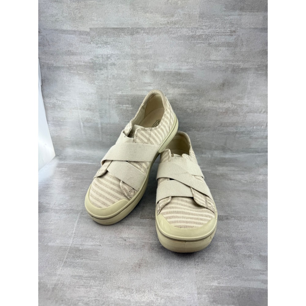 Keen Elsa III Gore Slip-On Women Sz 8 Beige Cream Striped Sneakers 1023162